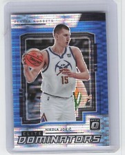 2021-22 Panini Donruss Optic Nikola Jokic #15 Elite Dominators Blue Pulsar Prizm