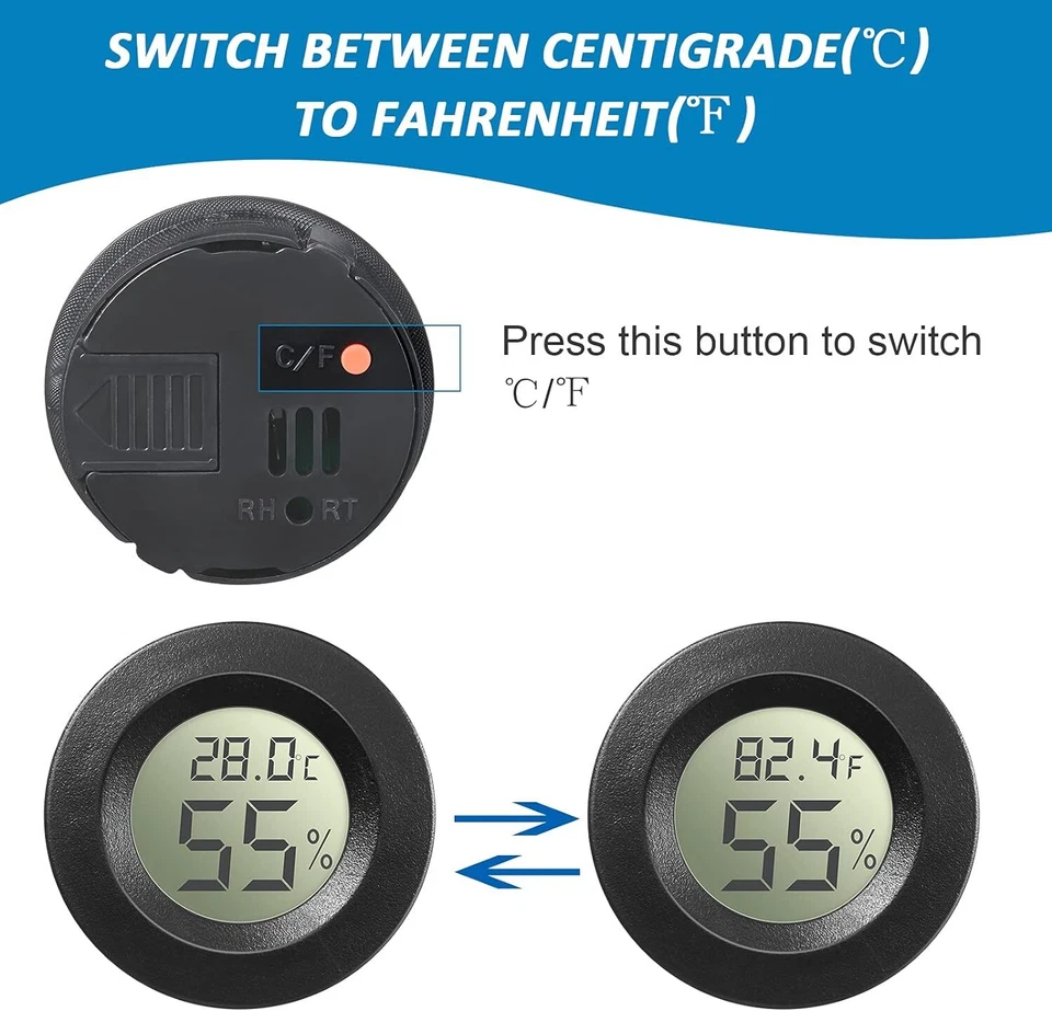 Mini Hygrometer Thermometer Digital Humidity Temperature Gauge Monitor Indoor - Image 2 of 4