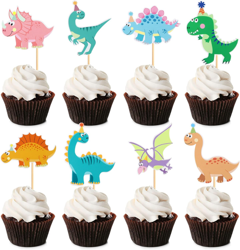 32 Pack Dinosaur Cupcake Toppers Baby Cute Dinosaur Cupcake Picks Dino Theme Bab