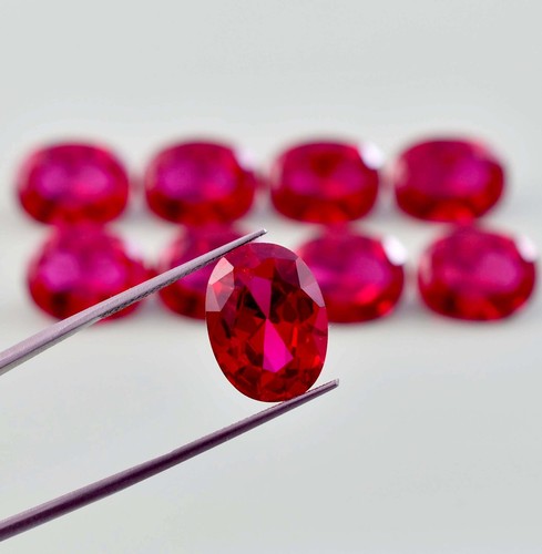 50 Pcs Natural Flawless Mozambique Red Ruby Oval Cut Loose Gemstone Certified - Picture 3 of 11