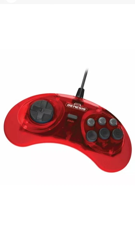 Retro-Bit Official Sega Genesis 6-Button Controller Pad for Sega Genesis Red New - Image 2 of 3
