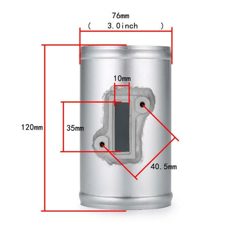 1x Adaptador de medidor de admisión de montaje con sensor de flujo de aire de aluminio para Honda Ford Nissan Foto 4 de 4