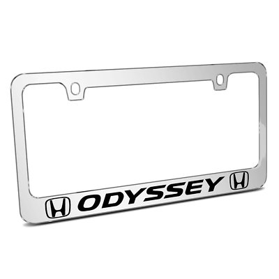 Dual Logo Mirror Chrome Metal License Plate Frame - Honda Odyssey