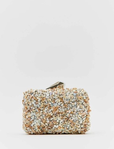 Evening Bag Beige Sparkling Rhinestone Bag Party Elegant Wedding Gala Prom