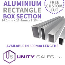 76.2mmX25.4mmX3.25mm ALUMINIUM RECTANGLE SECTION-500mm LENGTHS-FREE CUSTOM CUT