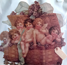 Victorian Card Based "Cherubs in a Basket"