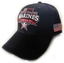 Marine Corps Cap Hat UNITED STATES SEMPER FI HONOR COURAGE Embroid Black USMC