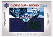 2004-05 WORLD CUP OF HOCKEY TRIBUTE ROMAN CECHMANEK TOMAS VOKOUN DUAL JERSEYS 2