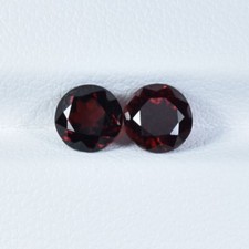 2.34 ct DEEP RED / NATURAL PYROPE GARNET - 6 mm Round Pair Gems - Video