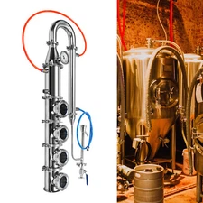 4" inch stainless moonshine still reflux column with copper bubble plate NEW