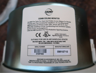 1 Pair of EAW Commercial CIS400 Ceiling Speakers - Two-Way Bass