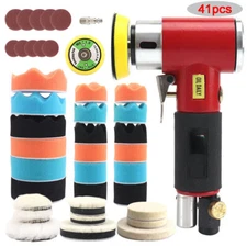 41Pcs 2" 3" Pneumatic Orbital Sander Air Dual Action Polisher Sanding Discs Pads