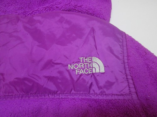 The North Face Youth Girls Size M Fleece Jacket Purple Hooded Windbreaker - Picture 6 of 7