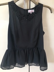 ladies black chiffon tops