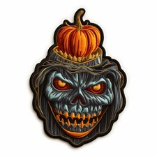 Halloween Patch Iron-on Applique Costume Pumpkin Skeleton Scary Decorative