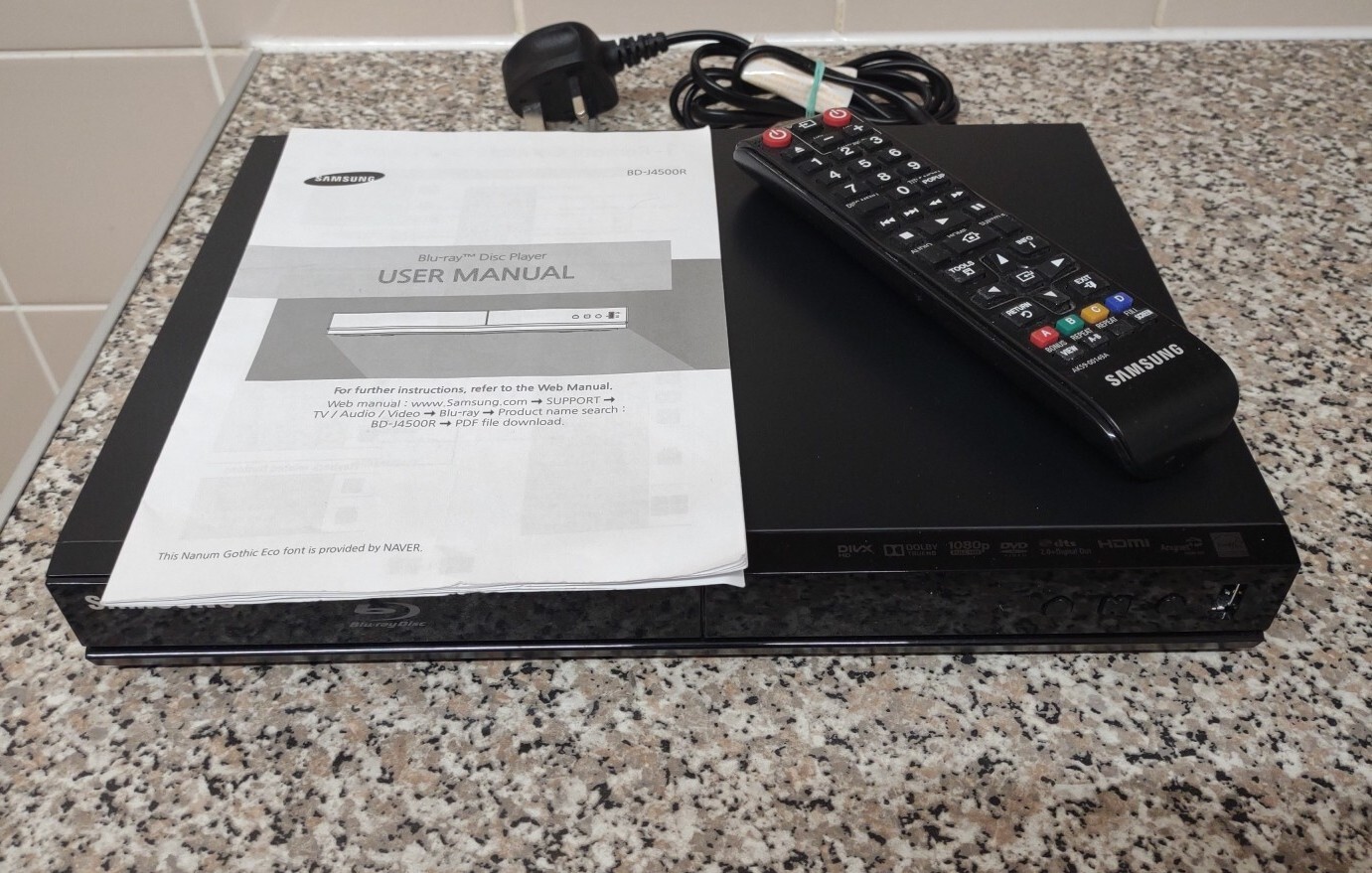 Samsung DVD/Bluray Player Model BDJ4500R with Remote And Manual eBay