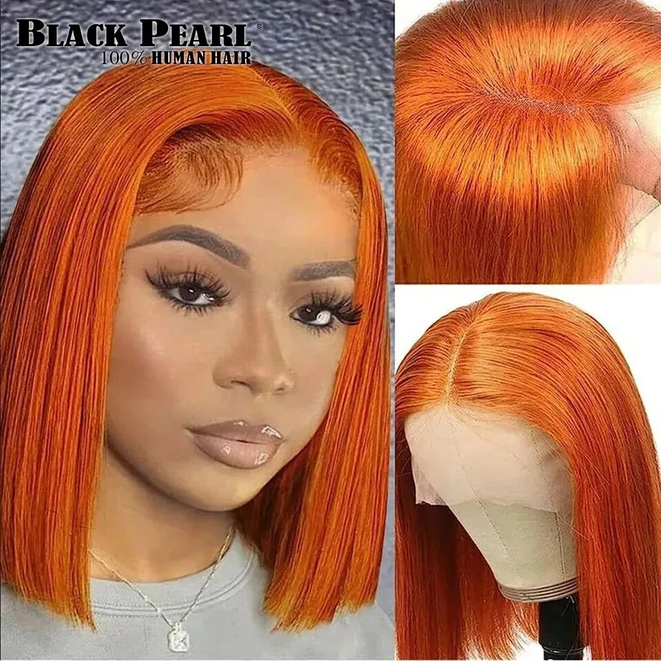 613 Blonde Ginger Glueless Short Bob Lace Front Wig Remy Human Hair