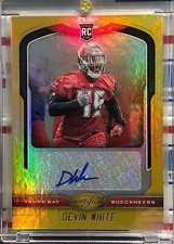2019 CERTIFIED DEVIN WHITE ROOKIE #145,  AUTO, GOLD MIRROR, SERIAL #19/25, BUCS