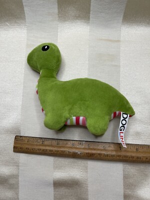 Dogline 8'' Dino Mini Dog Toy Green Plush Cute