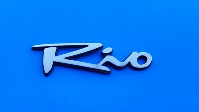 Hq Rio Emblem 00 01 02 03 04 05 KIA RIO REAR LID TRUNK CHROME EMBLEM LOGO BADGE USED ...
