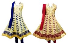 Girls' Designer Salwar Kameez Indian Party Dress with Colored Embroidery