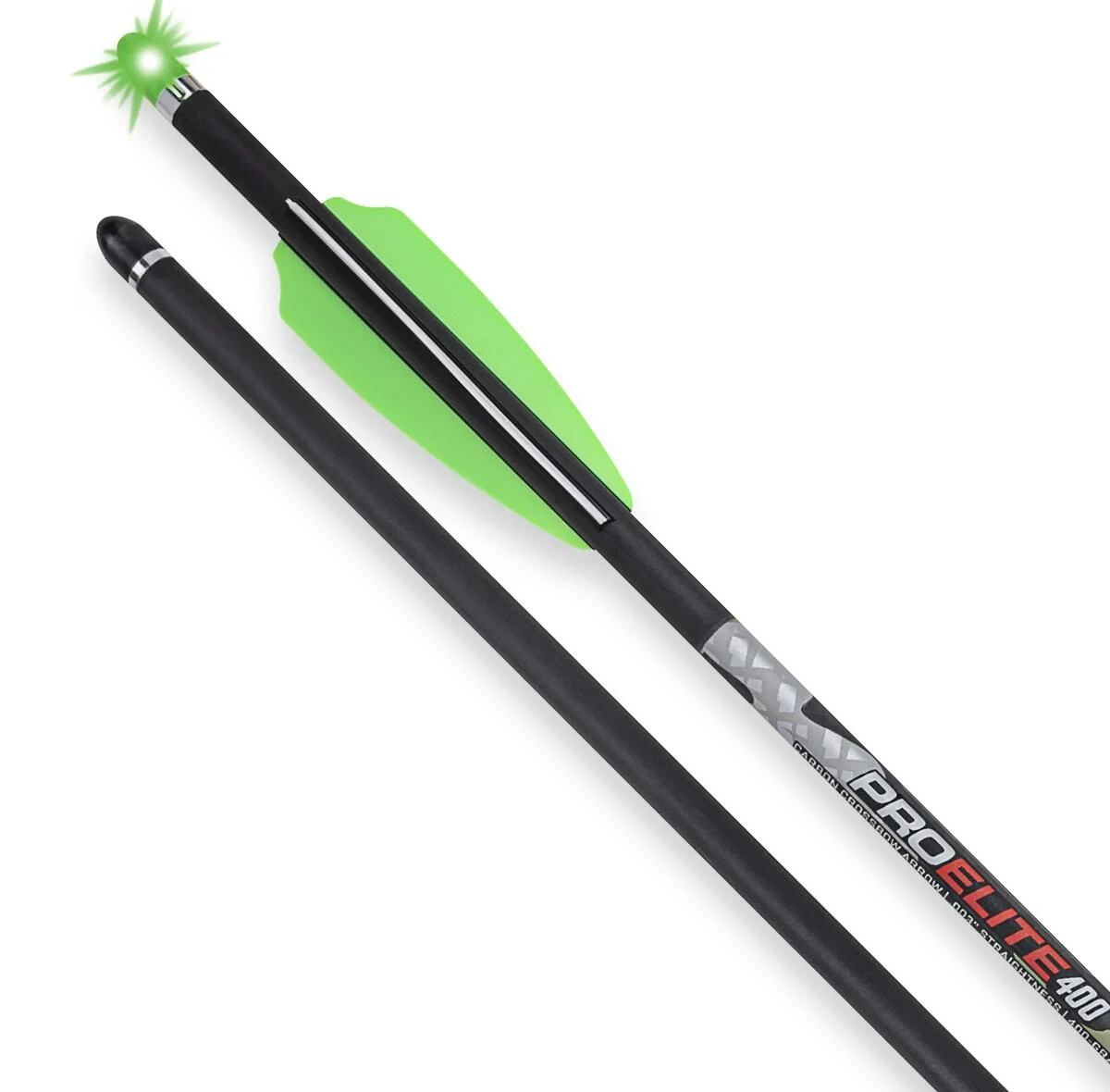 TenPoint Pro Elite 400 Carbon Bolts 20&Prime; Lighted Alpha Blaze Nock 3pk Green 1550