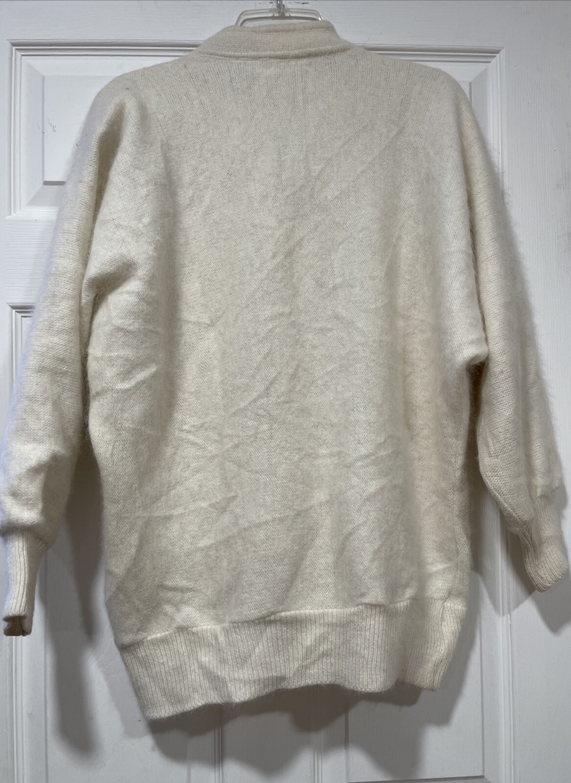 Creatore Women’s Cardigan Angora /Wool White Size M