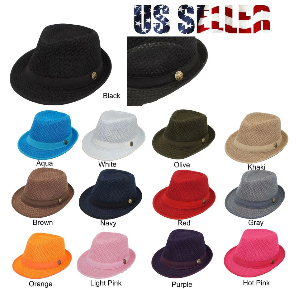 Sombrero Fedora de Malla Ligero Suave Fresco Verano Clásico Trilby MALLA FRESCA Foto 4 de 4