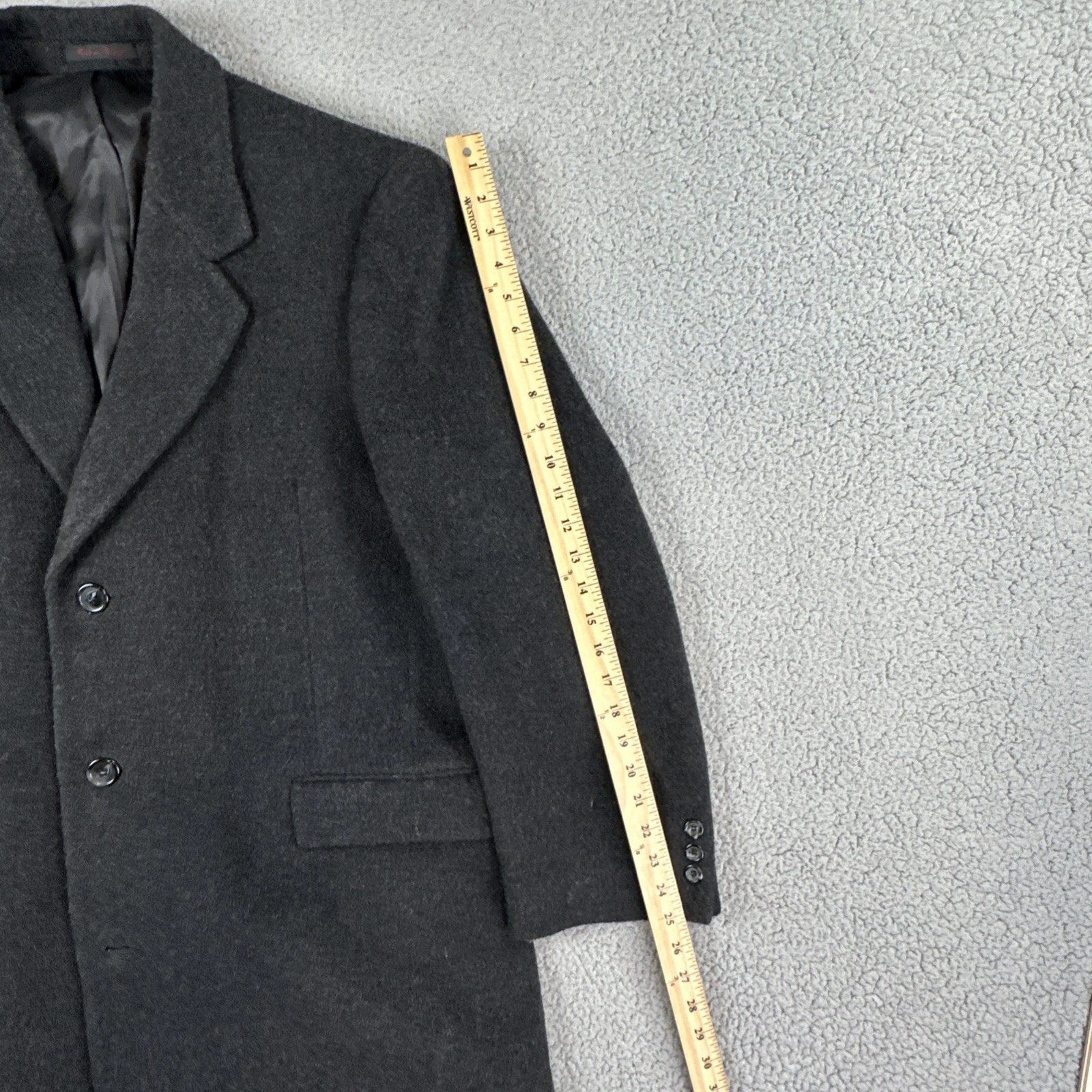Nino Cerruti Rue Royale Wool Cashmere Blend Overcoat 42R Charcoal Gray 3 Button image 12