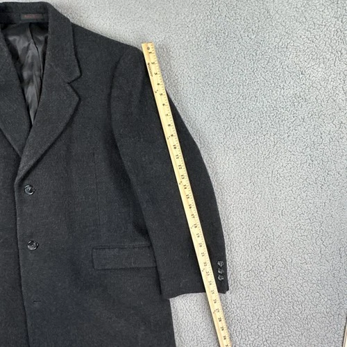 Nino Cerruti Rue Royale Wool Cashmere Blend Overcoat 42R Charcoal Gray 3 Button image 12