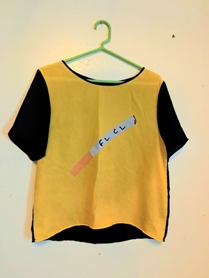 Fooly Cooly FLCL print Chiffon Blouse Size Medium Anime 90s Clothing Women's Top