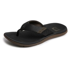 REEF Santa Ana Flip Flop Thong Comfort Sandal Black w/ Brown Sole Men s Size 12