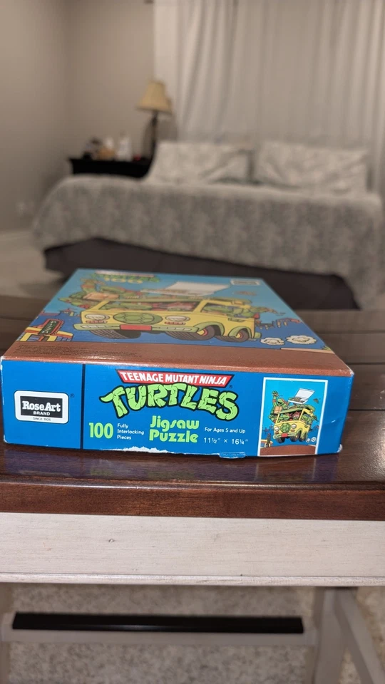 Vtg 1990 Teenage mutant Ninja Turtles Pizza 100 Piece Puzzle Rose Art New Sealed - Image 2 of 4