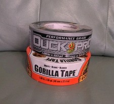 Gorilla 1.88 in.x30 yds. White Duct Tape And All Weather Duckpro Tape 1.88"60yrd