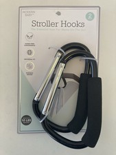 Modern Baby Large Stroller Hooks Black Carabiner Hold 10lbs Per Hook 2 Pack