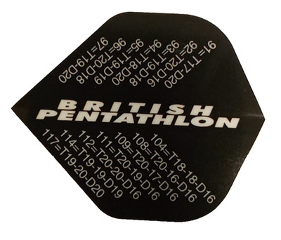 3 Dart Flight ''Check out Wege - schwarz'' British Pentathlon