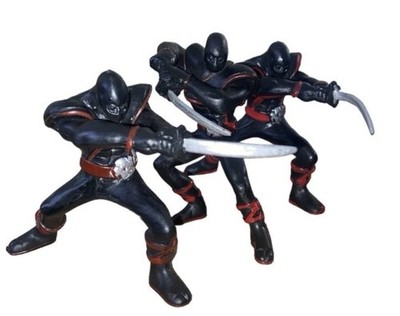 Ninja Action Figure Lot 3 Vintage 1995 California Costume 4'' PVC Martial Arts