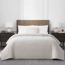 Brookstone Twin Heated Chenille Knit Blanket Ivory