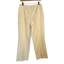 Escada Ivory Satin Cotton Blend Lined Wide Leg Pants Size 40 - Medium