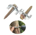 100 Pcs Fencing Fasteners Post Screw with Wire Fixer, Fence Staple Nails for .