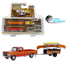Greenlight 1/64 Hitch & Tow 1978 Ford F150 Ranger Explorer w/ Canoe & Trailer
