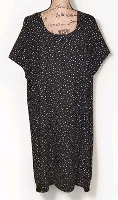 Isaac Mizrahi Live! Dress Size 3X Short Sleeve Swing Black Polka Dot - A398739