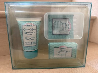 Perlier White Almond 3-Piece Bath Hand Cream Soap Original Formula Gift Set NEW