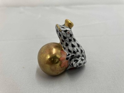 Herend Frog King Figurine Black 4cm Mini Figure No Box Used Collectible Item