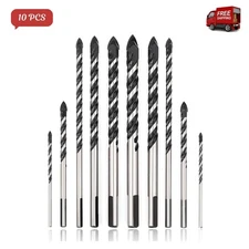 10 PCS Professional Concrete Drill Bit Set for Glass, Brick, Plastic, Cement