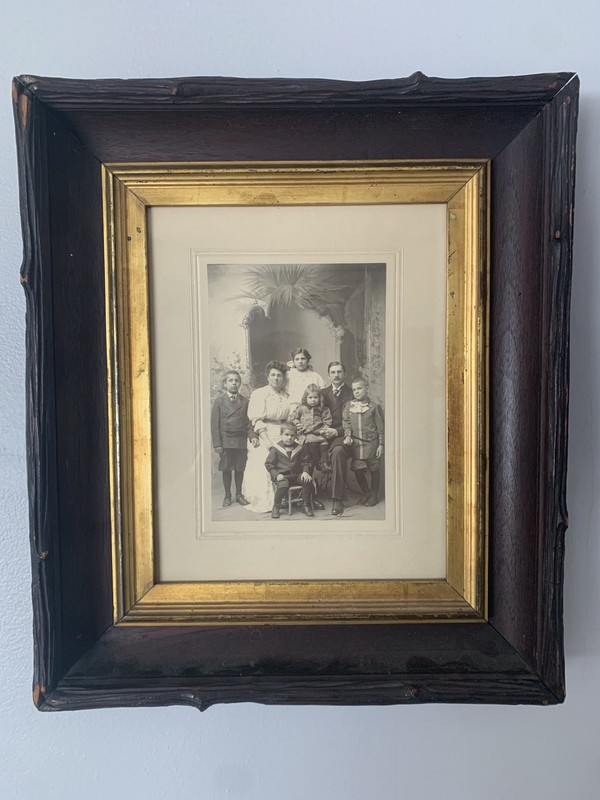 Antique Family Photo Cabinet Card Vintage Frame Early 1900s