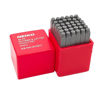 02630A Number and Letter Punch Set with Heat-Treated Steel Punches, Imprinting &