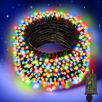 200 LED 4 Color Christmas String Lights, Multicolor Fairy Lights with Green W...