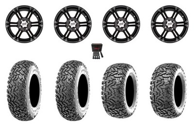 ITP SS212 12'' Wheels Black 27'' Workzone Tires Suzuki KingQuad