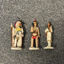 1980-1990 3x vintage castagna native indian figurine + Unbranded Figurine